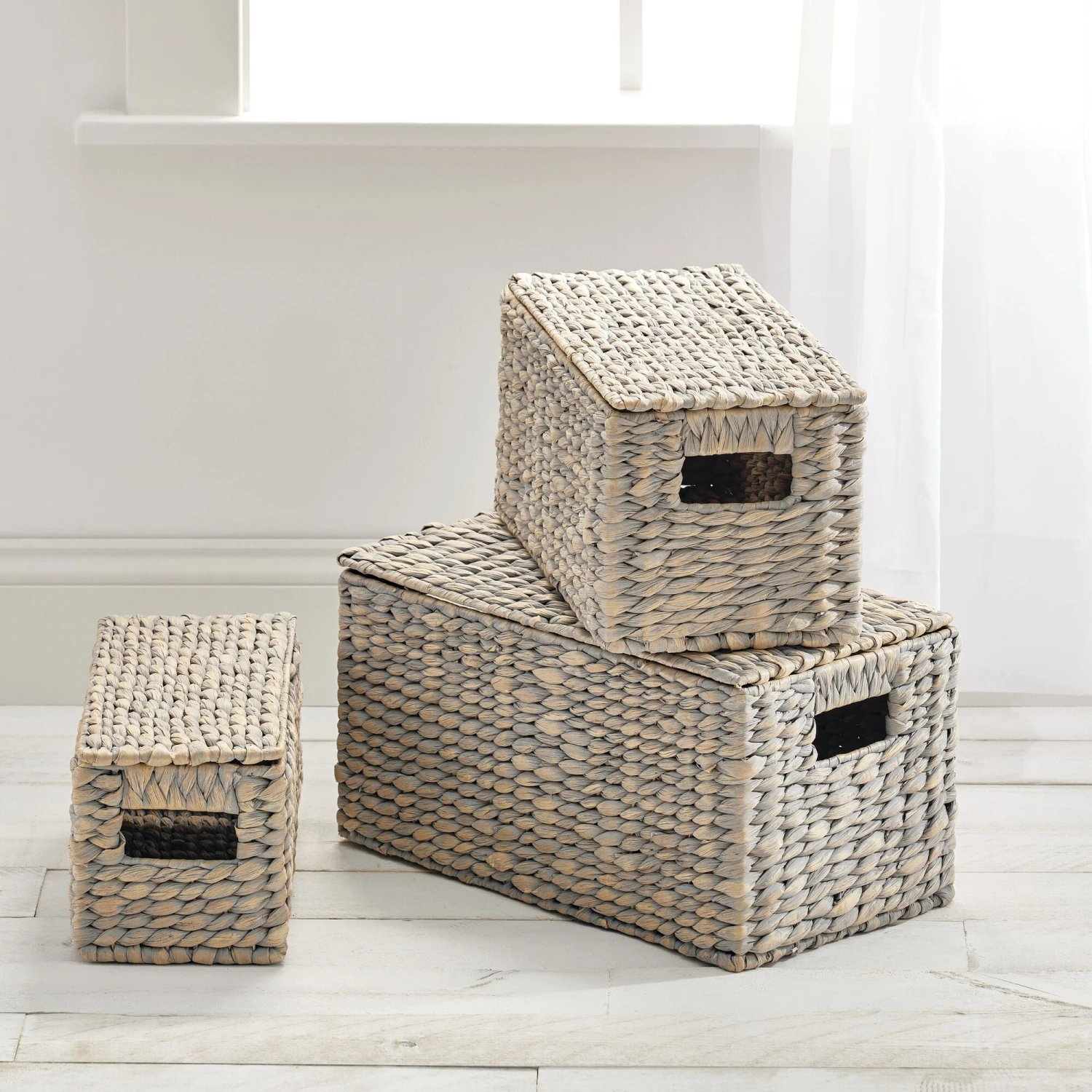 Hyacinth Nesting Basket Set With Removable Lids 10 Hyacinth Nesting Basket Set With Removable Lids - Image 10