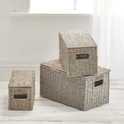 Seagrass Nesting Basket Set With Removable Lids -Home storage 2000 Square JPG 09237MDHS.PT01