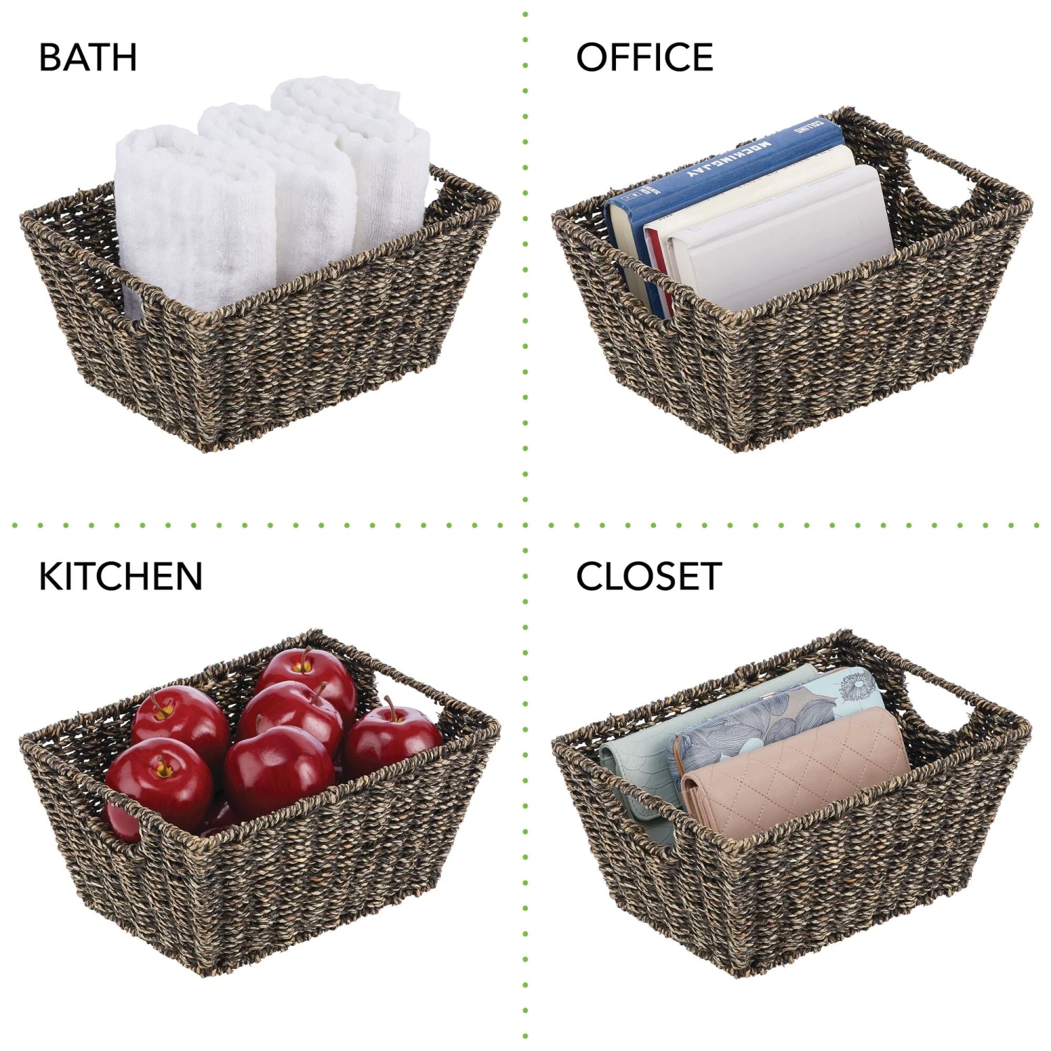 Woven Seagrass Basket 12 X 9 X 6 7 Woven Seagrass Basket 12 X 9 X 6 - Image 7