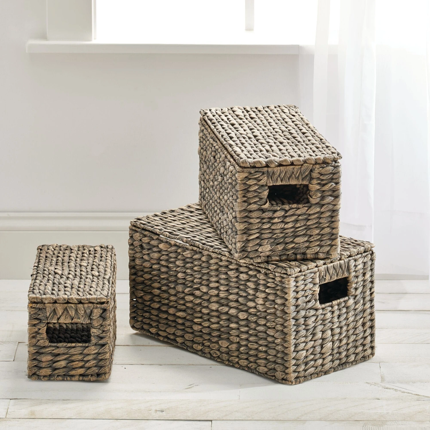 Hyacinth Nesting Basket Set With Removable Lids 9 Hyacinth Nesting Basket Set With Removable Lids - Image 9