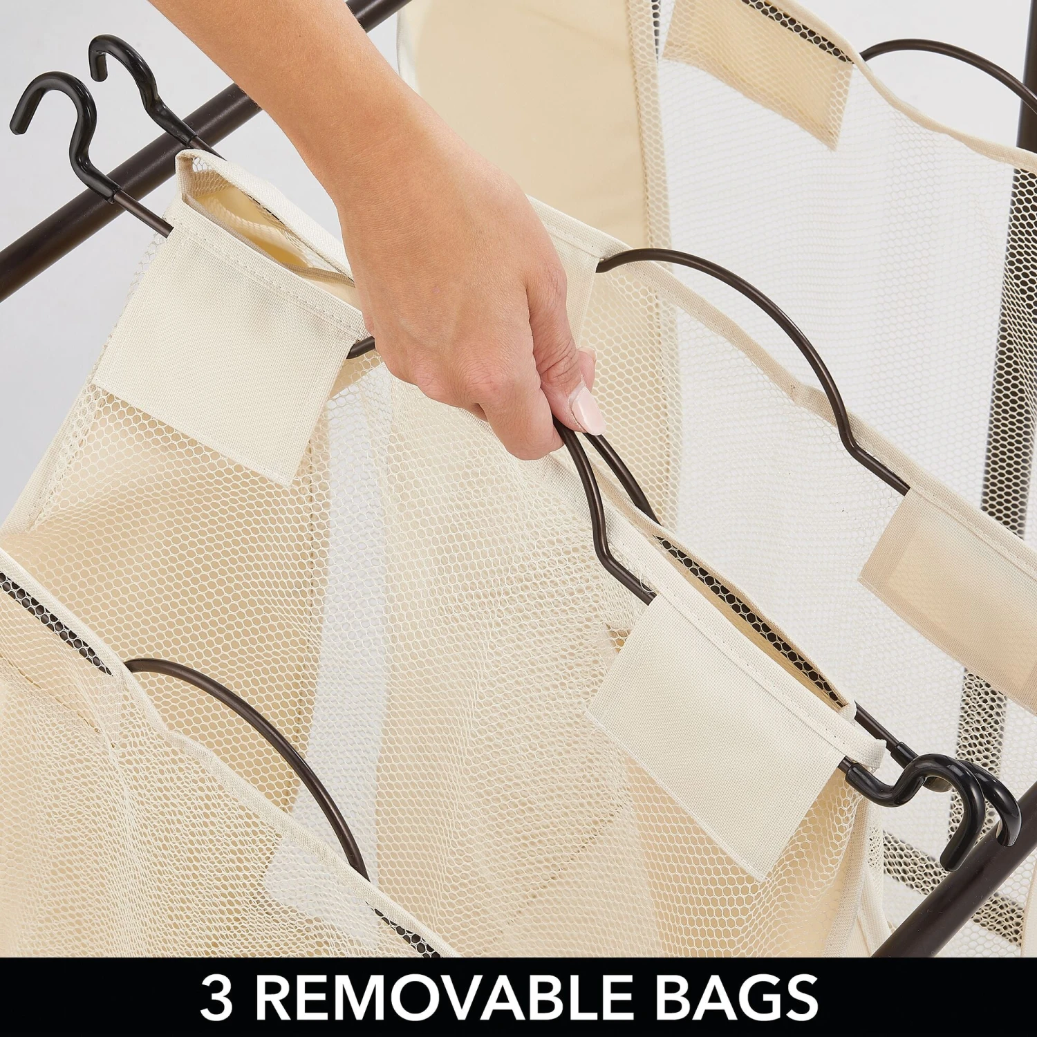 Rolling Laundry Cart With Hanging Bar 6 Rolling Laundry Cart With Hanging Bar - Image 6