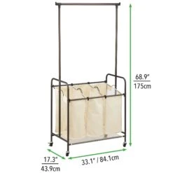 Rolling Laundry Cart With Hanging Bar 12 Rolling Laundry Cart With Hanging Bar -Home storage 2000 Square JPG 10219MDL.PT05