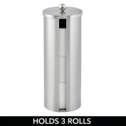 2-Piece Stainless Steel Toilet Paper Canister + Bowl Brush -Home storage 2000 Square JPG 10662MDBA.PT02