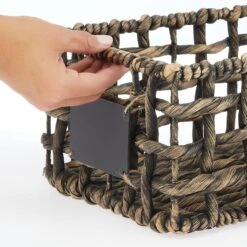 Open Weave Hyacinth Basket With Chalkboard Label 12 X 9 X 6 -Home storage 2000 Square JPG 10689MDHS.PT04