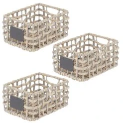 Open Weave Hyacinth Basket With Chalkboard Label 12 X 9 X 6 -Home storage 2000 Square JPG 10690MDHS Outline