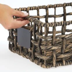 Open Weave Hyacinth Basket With Chalkboard Label 16 X 12 X 6 -Home storage 2000 Square JPG 10693MDHS.PT04