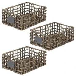 Open Weave Hyacinth Basket With Chalkboard Label 16 X 12 X 6 -Home storage 2000 Square JPG 10693MDHS Outline