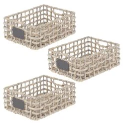 Open Weave Hyacinth Basket With Chalkboard Label 16 X 12 X 6 -Home storage 2000 Square JPG 10694MDHS Outline