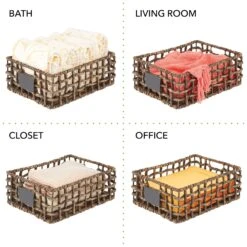 Open Weave Hyacinth Basket With Chalkboard Label 16 X 12 X 6 -Home storage 2000 Square JPG 10695MDHS 2EPT03