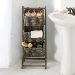 3-Tier Wood + Hyacinth Basket Stand 8 3-Tier Wood + Hyacinth Basket Stand -Home storage 2000 Square JPG 10705MDHS.PT01