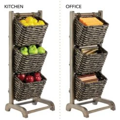3-Tier Wood + Hyacinth Basket Stand 10 3-Tier Wood + Hyacinth Basket Stand -Home storage 2000 Square JPG 10705MDHS.PT04