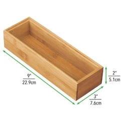 Bamboo Desk Drawer Organizer 9 X 3 X 2 -Home storage 2000 Square JPG 11421MDO 2EPT02