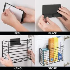 Adhesive Wire Basket 4 X 11 X 9 -Home storage 2000 Square JPG 11530MDK.PT02