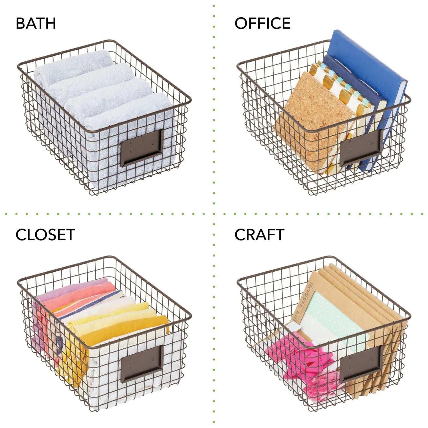 Kitchen Wire Basket With Label Holder 12 X 9 X 6 9 Kitchen Wire Basket With Label Holder 12 X 9 X 6 - Image 9