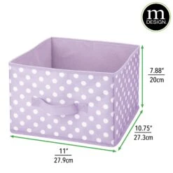 Polka Dot Fabric Storage Bin 11 X 11 X 8 -Home storage 2000 Square JPG 11809MDB.DIMS