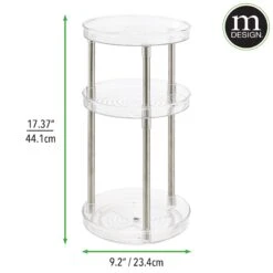 3-Tier Lazy Susan Turntable -Home storage 2000 Square JPG 11851MDBST DIMS