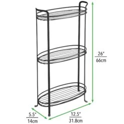Oval 3-Tier Bathroom Storage Shelves -Home storage 2000 Square JPG 12995MDBA.PT03
