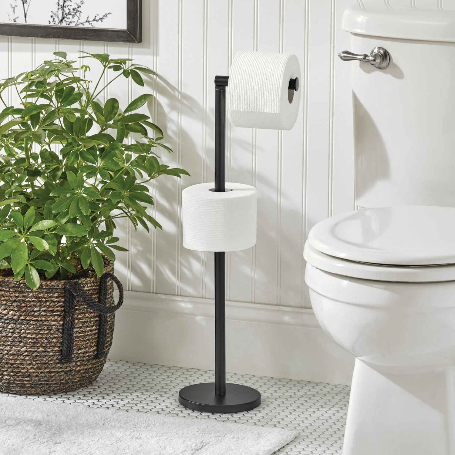 Modern Toilet Paper Holder Stand With Storage 6 Modern Toilet Paper Holder Stand With Storage - Image 6