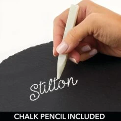 12" Natural Slate Round Serving Board With Chalk -Home storage 2000 Square JPG 13162MDK.PT02