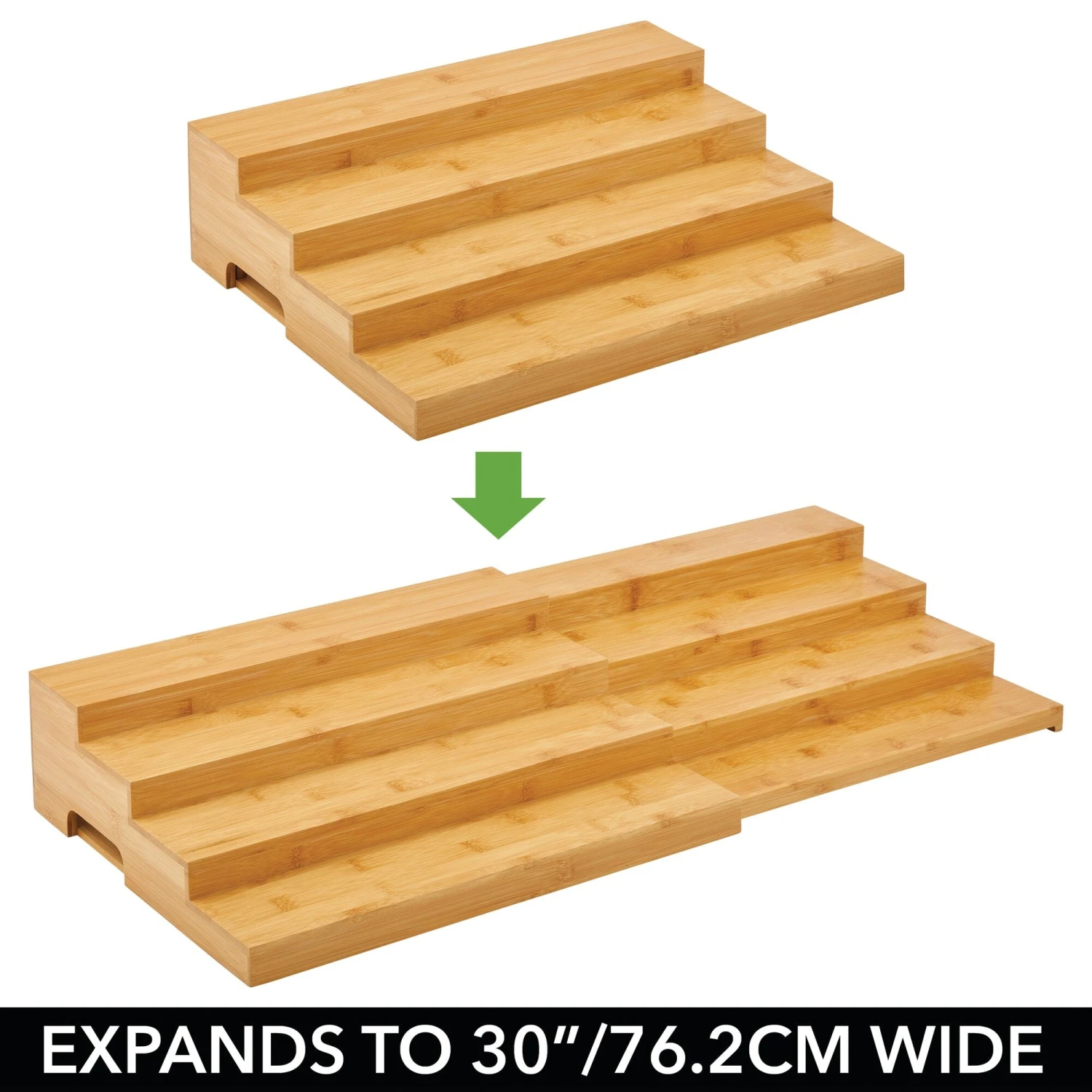 4-Tier Expandable Bamboo Shelf 4 4-Tier Expandable Bamboo Shelf - Image 4