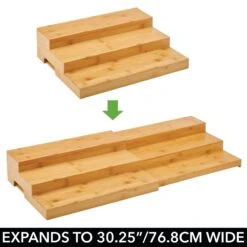 3-Tier Expandable Bamboo Shelf -Home storage 2000 Square JPG 13165MDK Detail