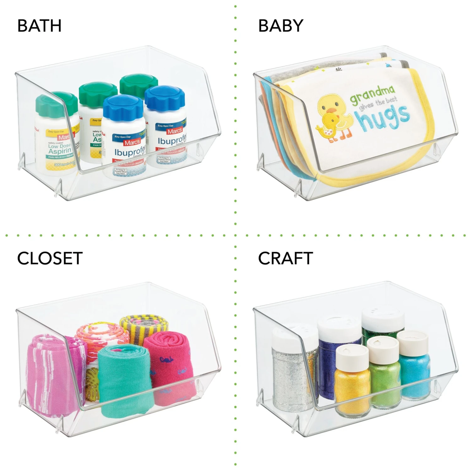 Open Front Stackable Kitchen Bin 8 X 6 X 5 4 Open Front Stackable Kitchen Bin 8 X 6 X 5 - Image 4