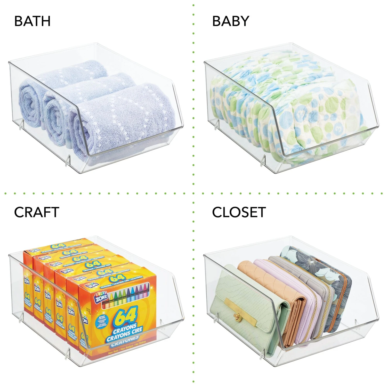 Open Front Stackable Kitchen Bin 11 X 8 X 5 4 Open Front Stackable Kitchen Bin 11 X 8 X 5 - Image 4