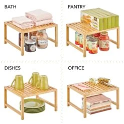 Bamboo Kitchen Shelf Riser -Home storage 2000 Square JPG 13797MDK.PT02