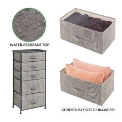 5-Drawer Tall Fabric Dresser -Home storage 2000 Square JPG 13878MDCO detail1