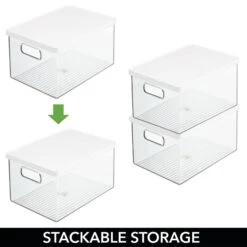 Stackable Kitchen Bin With Lid11 X 8 X 6 -Home storage 2000 Square JPG 14076MDK 2EPT01