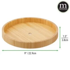 9" Bamboo Lazy Susan Turntable -Home storage 2000 Square JPG 14313MDK.PT07