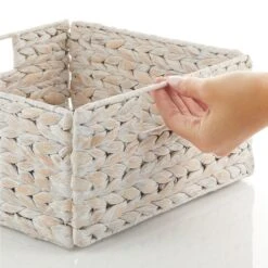 Water Hyacinth Cube Kitchen Basket 10.5 X 10.5 X 5 -Home storage 2000 Square JPG 14480MDK.PT03