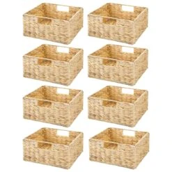 Water Hyacinth Cube Kitchen Basket 10.5 X 10.5 X 5 -Home storage 2000 Square JPG 14797MDK.MAIN 3