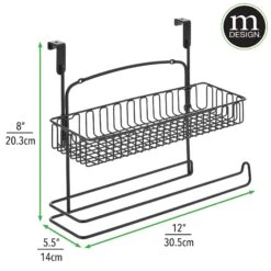 Over-the-Cabinet Paper Towel Holder With Storage -Home storage 2000 Square JPG 16213MDK dims