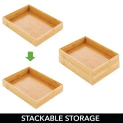 Bamboo Kitchen Drawer Organizer 12 X 9 X 2 -Home storage 2000 Square JPG 16305MMDK.PT02