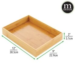 Bamboo Kitchen Drawer Organizer 12 X 9 X 2 -Home storage 2000 Square JPG 16305MMDK.PT04