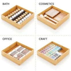 Bamboo Kitchen Drawer Organizer 9 X 9 X 2 -Home storage 2000 Square JPG 16306MDK.PT03