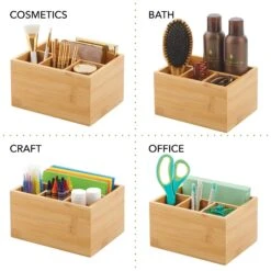 Bamboo Cutlery Caddy -Home storage 2000 Square JPG 16325MDK.PT03
