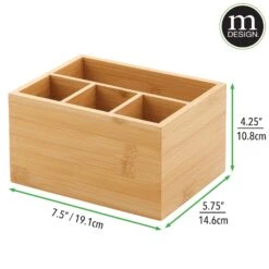 Bamboo Cutlery Caddy -Home storage 2000 Square JPG 16325MDK.PT06