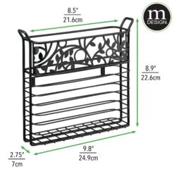 Vine Wall Mounted Magazine Rack -Home storage 2000 Square JPG 16620MDBST Dimensions