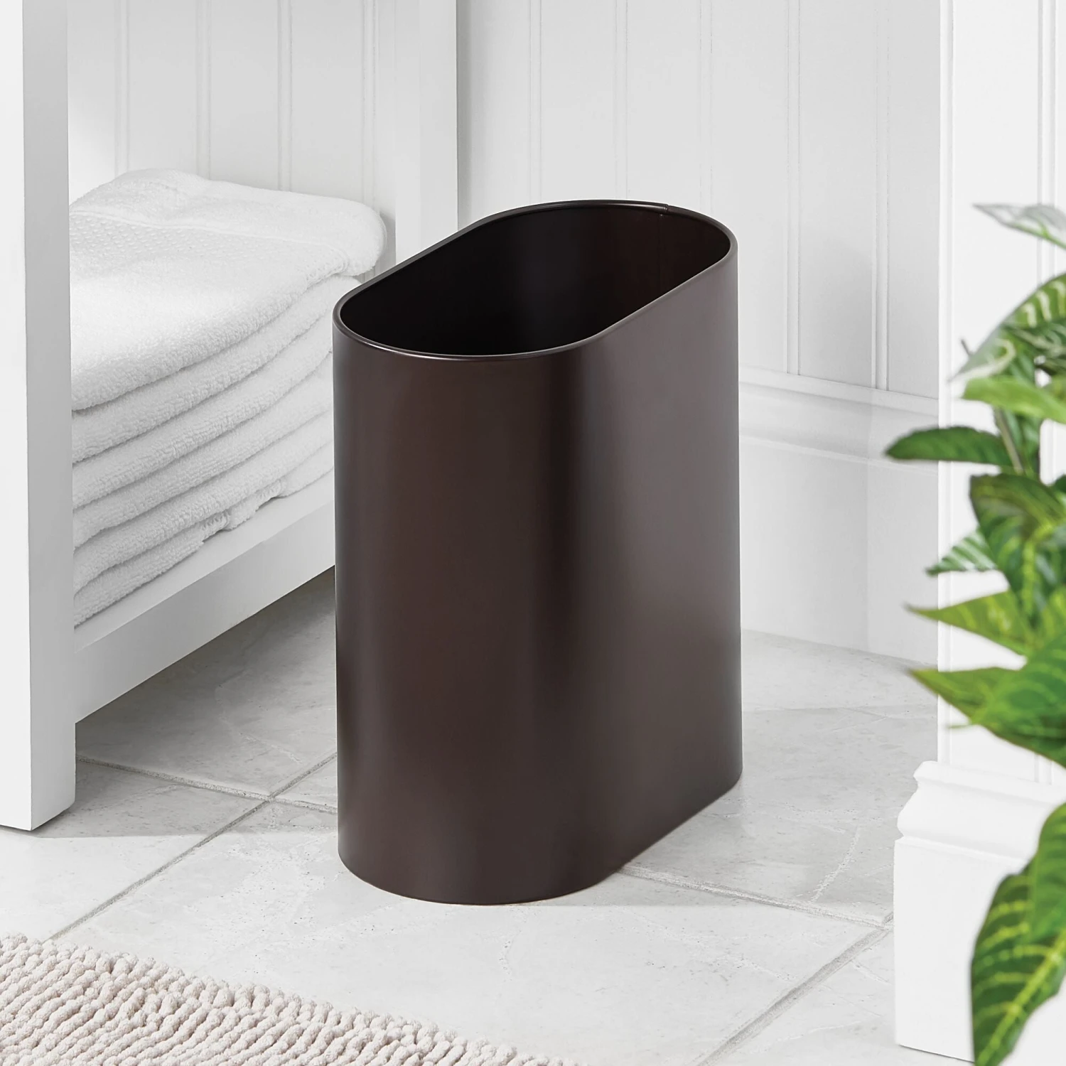 7-Liter Bronze Stainless Steel Bathroom Trash Can 2 7-Liter Bronze Stainless Steel Bathroom Trash Can - Image 2