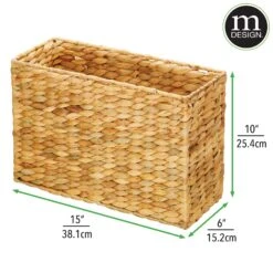 Water Hyacinth Toilet Paper Basket 6 X 15 X 10 -Home storage 2000 Square JPG 17265MDBST dims