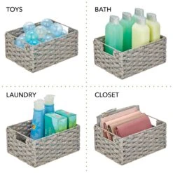 Hyacinth Kitchen Basket With Handles 12 X 9 X 6 11 Hyacinth Kitchen Basket With Handles 12 X 9 X 6 -Home storage 2000 Square JPG 17566MDK.QUAD