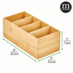 4-Section Bamboo Bin 8 X 4 X 3 7 4-Section Bamboo Bin 8 X 4 X 3 -Home storage 2000 Square JPG 17635MDK.PT05