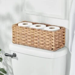 Woven Plastic Toilet Paper Basket 15 X 6 X 5.5 -Home storage 2000 Square JPG 18398MDBST 20Glam 201a