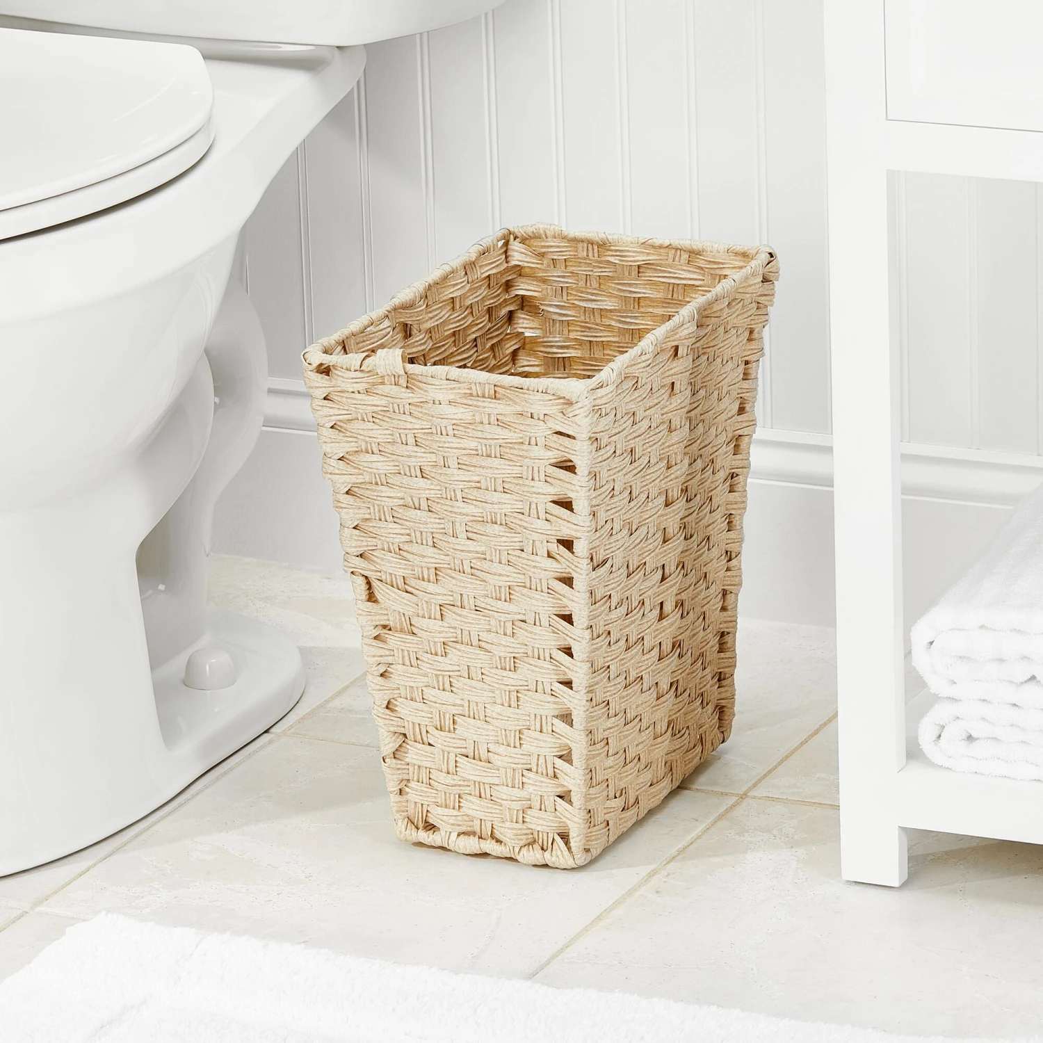 Rectangular Woven Wastebasket 4 Rectangular Woven Wastebasket - Image 4