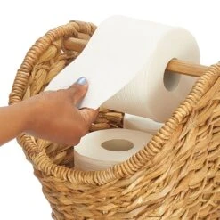 Hyacinth Toilet Paper Dispenser Basket -Home storage 2000 Square JPG 18518MDBST detail1