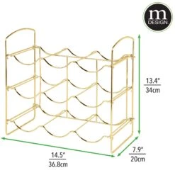 Metal Wine + Water Bottle Holder 10 Metal Wine + Water Bottle Holder -Home storage 2000 Square JPG 18550MDK.PT10