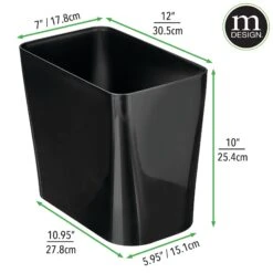 Rectangular Trash Can -Home storage 2000 Square JPG 18605MDBST dims