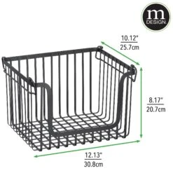 Stackable Wire Pantry Baskets 10 X 12 X 8 -Home storage 2000 Square JPG 18608MDK.PT04